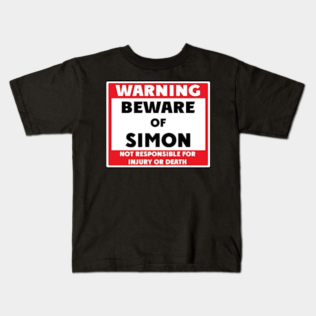 Beware of Simon Kids T-Shirt by BjornCatssen